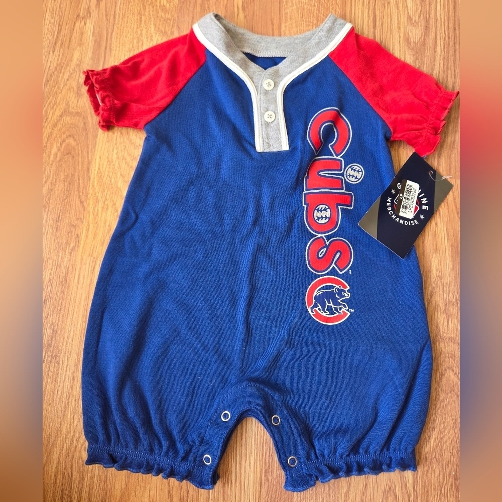 MLB Chicago Cubs Baby Romper NWT 0-3M, 3-6M, 6-9M Baseball